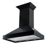 ZLINE Ducted Wooden Wall Mount Range Hood in Black with Remote Motor (KBCC-RD)