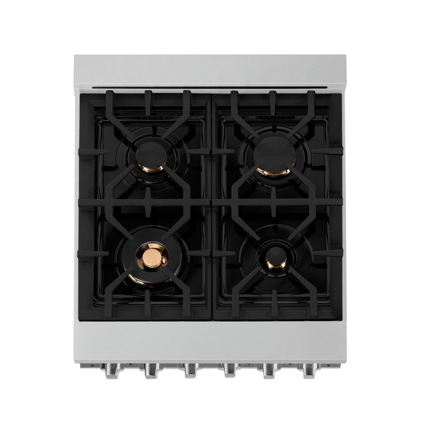 ZLINE 24 in. 2.8 cu. ft. Range with Gas Stove and Gas Oven in Stainless Steel (RG24) [Color: Stainless Steel with Brass Burners]