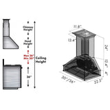 ZLINE Wooden Wall Mount Range Hood in Antigua and Hamilton - Includes Remote Motor (355AH-R) [Size: 36 Inch, Style: 400 CFM]