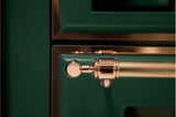 Majestic II 30 Inch Dual Fuel Liquid Propane Freestanding Range in Emerald Green with Copper Trim