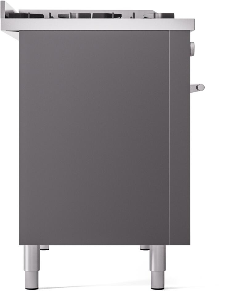 Professional Plus II 48 Inch Dual Fuel Liquid Propane Freestanding Range in Matte Graphite with Trim