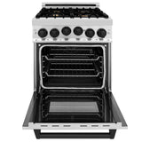 ZLINE Autograph Edition 24" 2.8 cu. ft. Range with Gas Stove and Gas Oven in Stainless Steel with Accents (RGZ-24) [Color: Matte Black]