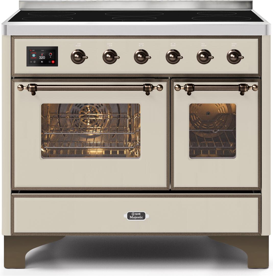 Majestic II 40 Inch Electric Freestanding Range in Antique White with Bronze Trim