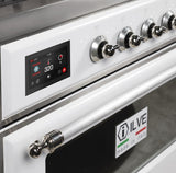 Majestic II 36 Inch Dual Fuel Liquid Propane Freestanding Range in White with Chrome Trim