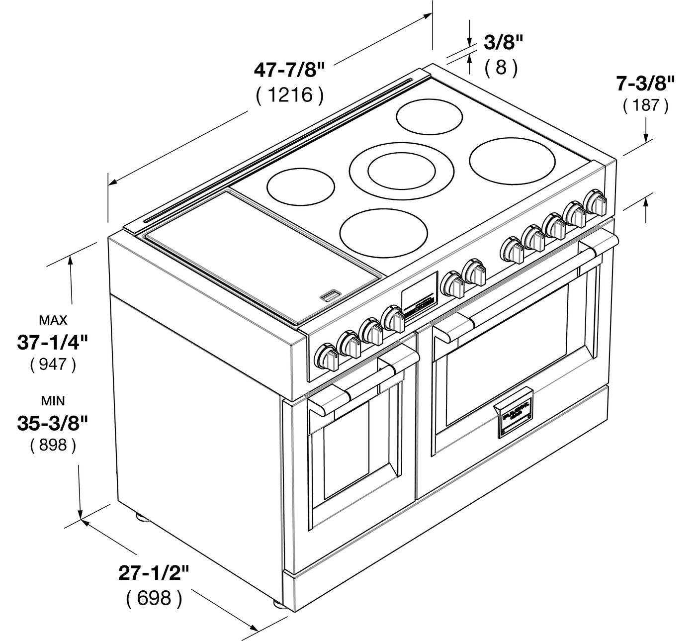 SOFIA 48" PRO INDUCTION RANGE WITH GRIDDLE