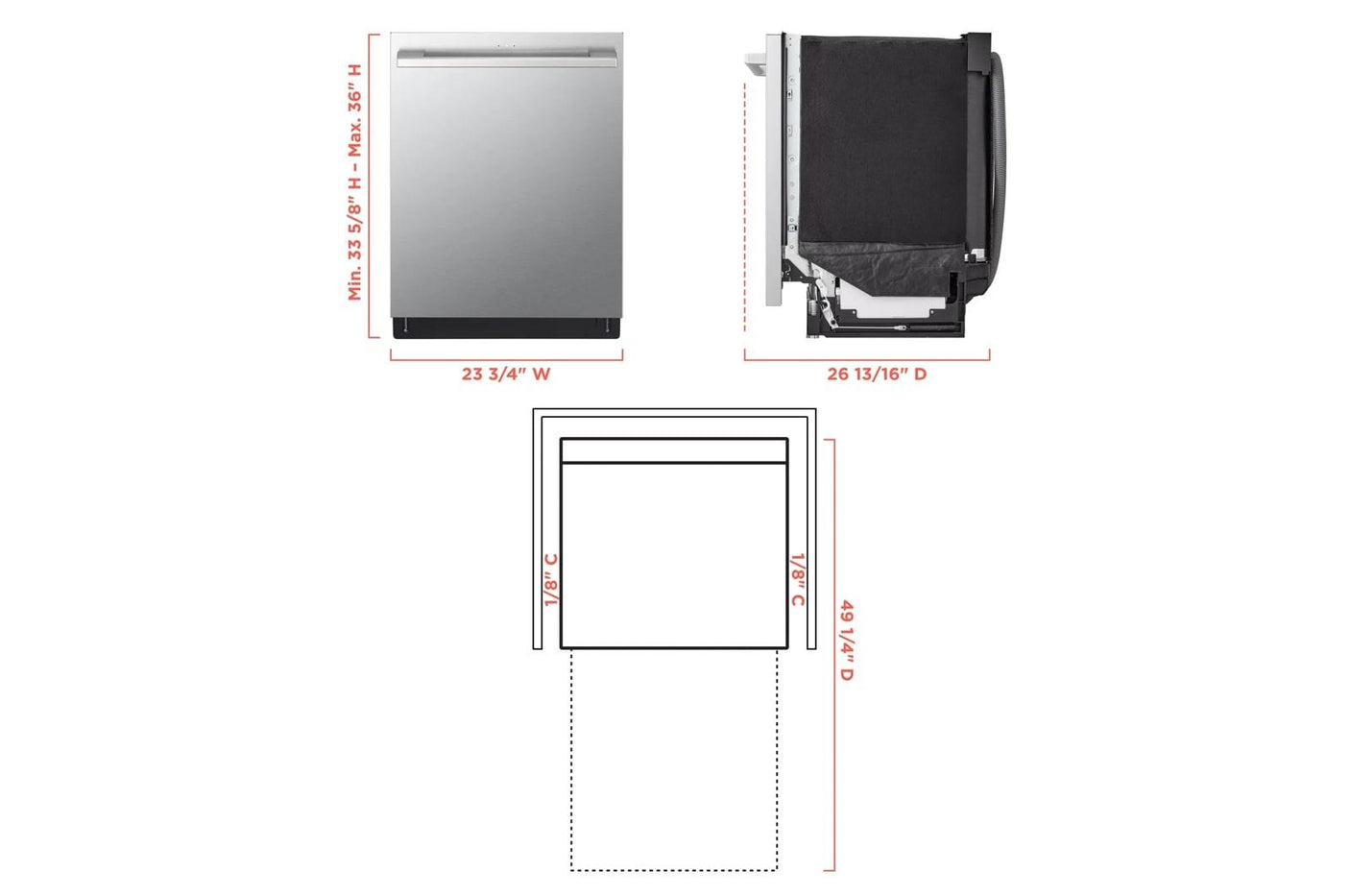 LG STUDIO Smart Top Control Dishwasher with 1-Hour Wash & Dry, QuadWash® Pro, TrueSteam® and Dynamic Heat Dry™