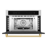 ZLINE Autograph Edition 30? 1.6 cu ft. Built-in Convection Microwave Oven in Stainless Steel and Polished Gold Accents (MWOZ-30-G)