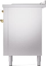 Nostalgie II 60 Inch Dual Fuel Natural Gas Freestanding Range in Stainless Steel with Brass Trim