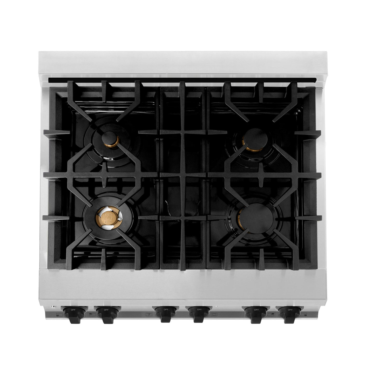 ZLINE Autograph Edition 30 in. 4.0 cu. ft. Dual Fuel Range with Gas Stove and Electric Oven in Stainless Steel with White Matte Door and Accents (RAZ-WM-30) [Color: Matte Black]