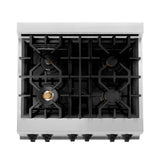 ZLINE Autograph Edition 30 in. 4.0 cu. ft. Dual Fuel Range with Gas Stove and Electric Oven in Stainless Steel with White Matte Door and Accents (RAZ-WM-30) [Color: Matte Black]