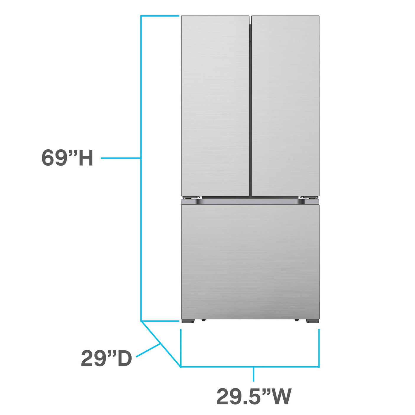 Avanti Frost Free French Door Refrigerator, 17.5 cu. ft. - Stainless Steel / 17.50 cu. ft.