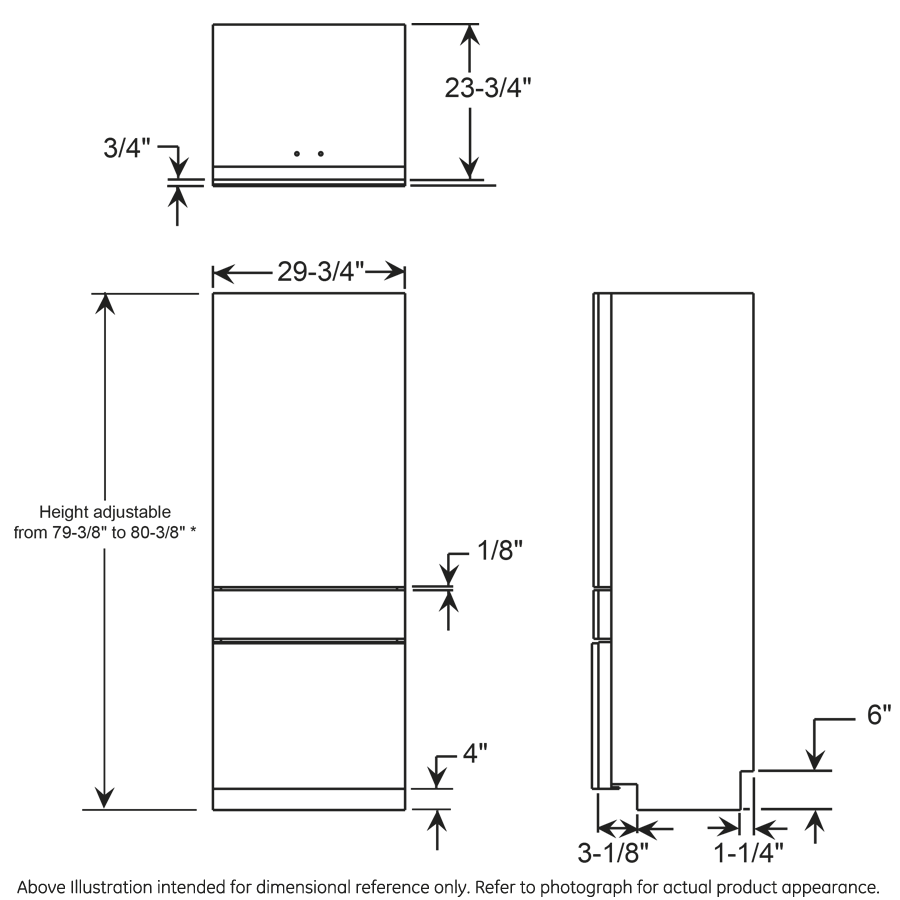 Monogram 30" Panel-Ready Integrated Glass-Door Refrigerator for Single or Dual Installation