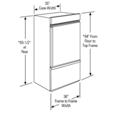 Monogram 36" Panel-Ready Built-In Bottom-Freezer Refrigerator - Left Hinge