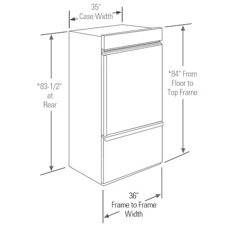 Monogram 36" Built-In Bottom-Freezer Refrigerator