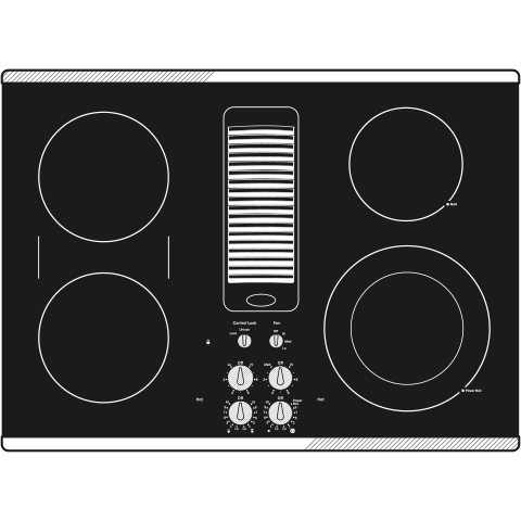 GE Profile™ 30" Downdraft Electric Cooktop