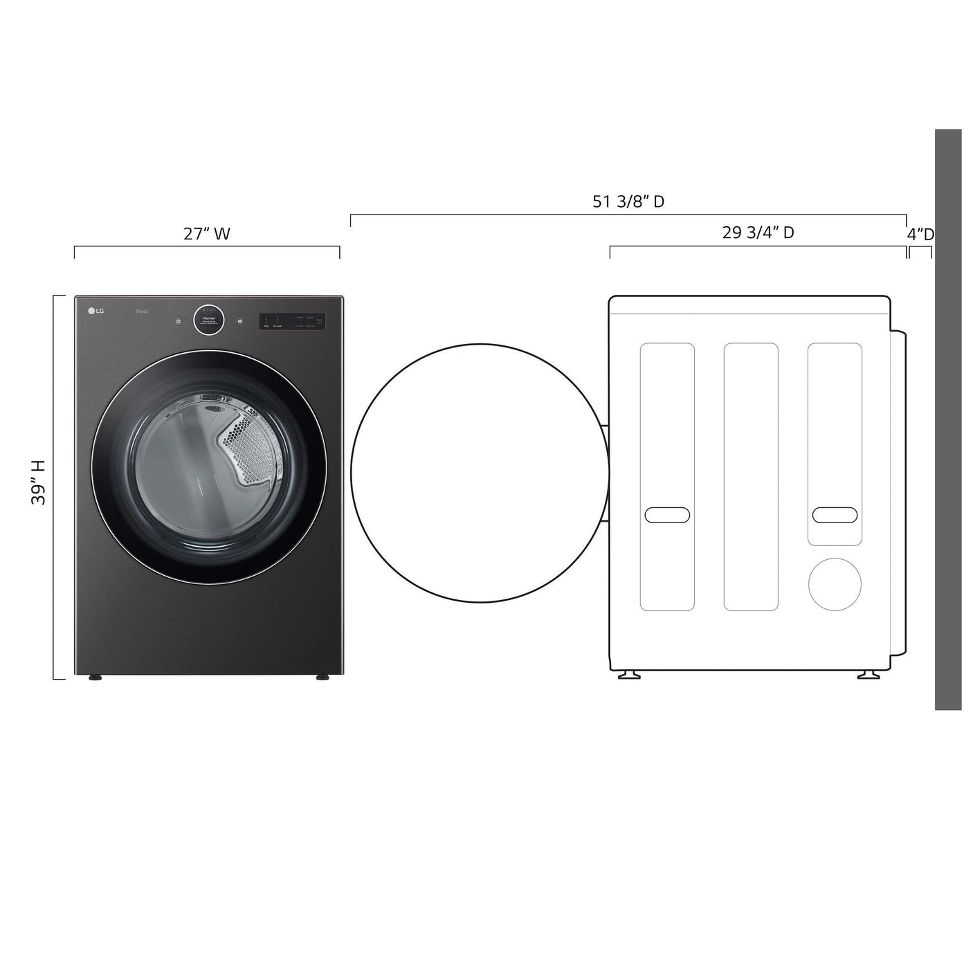 7.4 cu. ft. Ultra Large Capacity Smart Front Load Gas Dryer with Built-In Intelligence & TurboSteam®