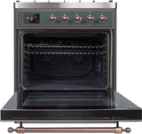 Majestic II 30 Inch Dual Fuel Natural Gas Freestanding Range in Blue Grey with Bronze Trim