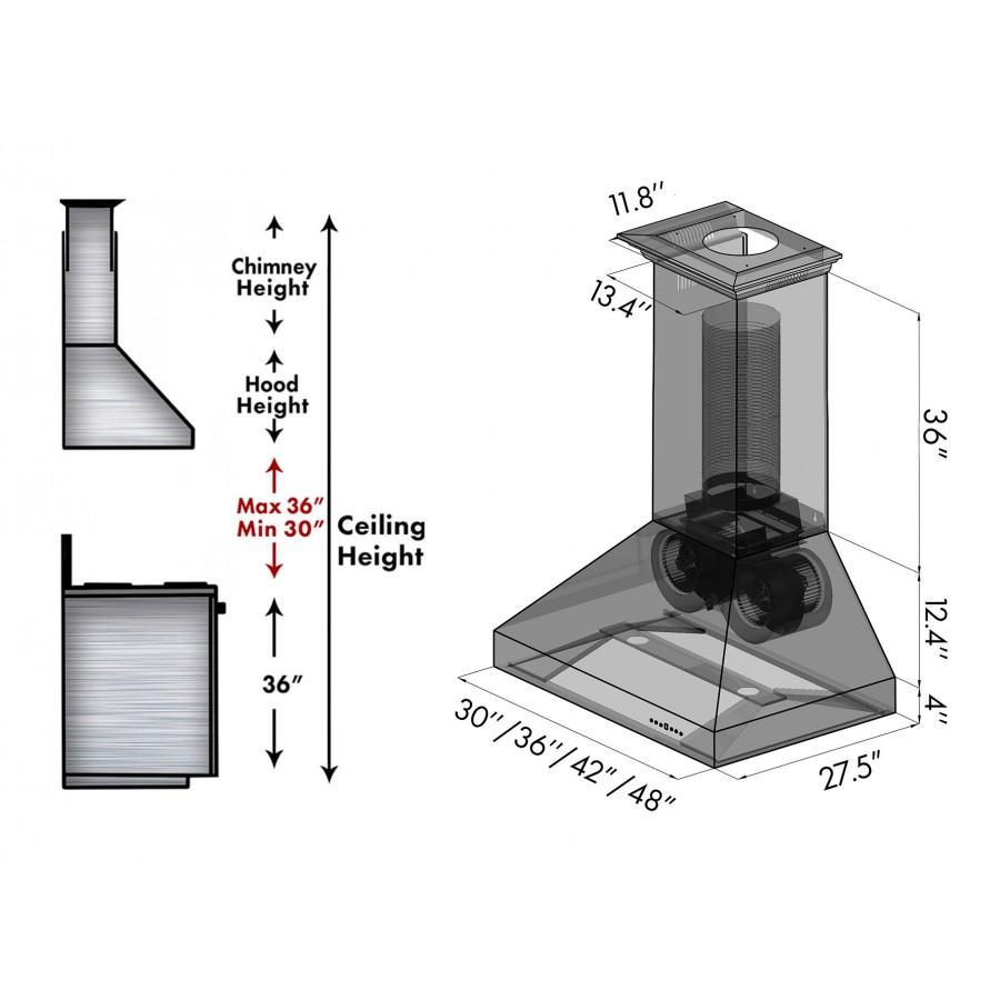 ZLINE 30 in. Designer Series Wall Mount Range Hood (8697C-30)