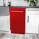 ZLINE 18" Tallac Series 3rd Rack Top Control Dishwasher with Traditional Handle, 51dBa [Color: Red Matte]