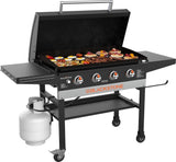 Patio 36in Cart Griddle W/Hood-Black