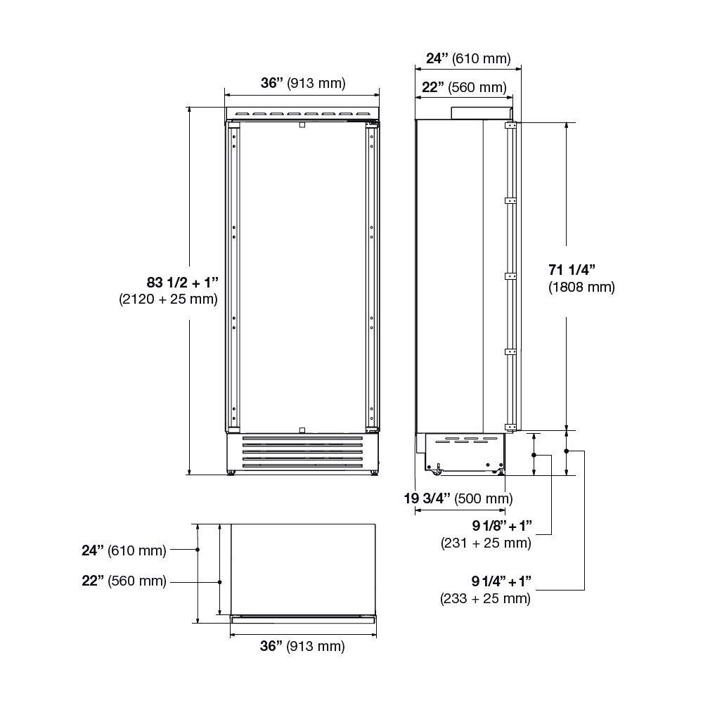 36" BUILT-IN FRIDGE COLUMN