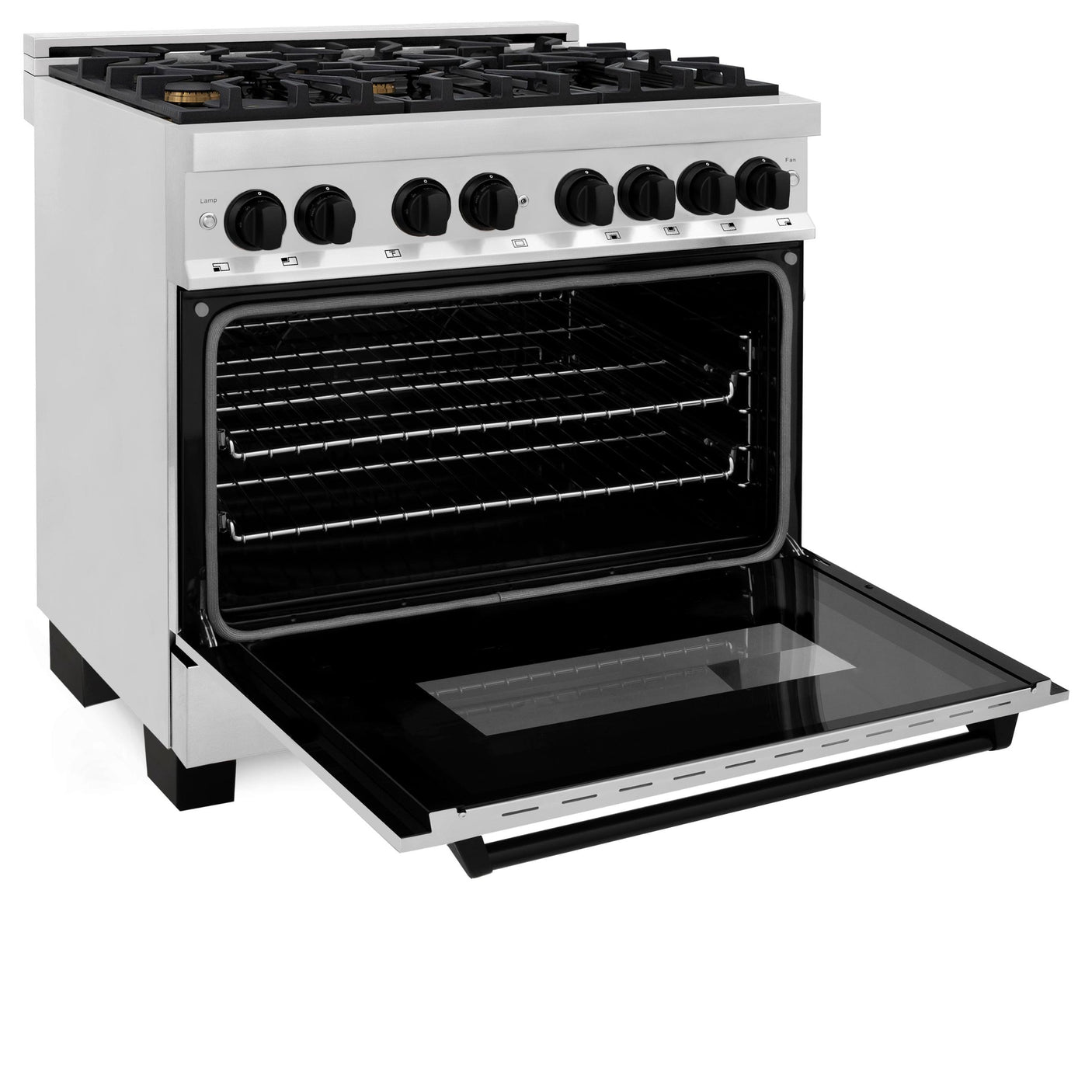 ZLINE Autograph Edition 36" 4.6 cu. ft. Dual Fuel Range with Gas Stove and Electric Oven in Stainless Steel with Accents (RAZ-36) [Color: Matte Black]