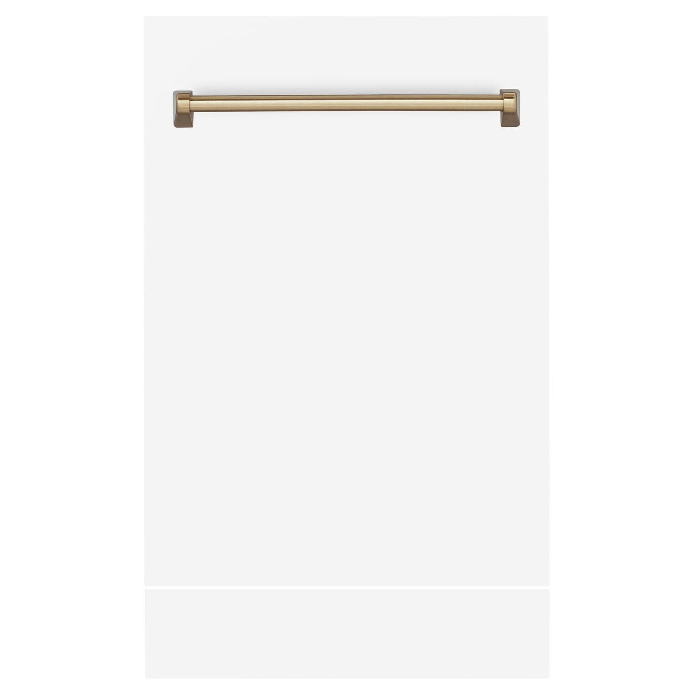 ZLINE 18 in. Autograph Edition Tallac Dishwasher Panel in White Matte with Champagne Bronze Handle (DPVZ-WM-18-CB)