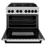 ZLINE Autograph Edition 36" 4.6 cu. ft. Dual Fuel Range with Gas Stove and Electric Oven in Stainless Steel with Accents (RAZ-36) [Color: Matte Black]