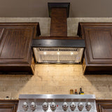 ZLINE 36" Wooden Wall Mount Range Hood in Antigua and Walnut - Includes Dual Remote Motor (369AW-RD-36) [Size: 36 Inch, CFM: 700]