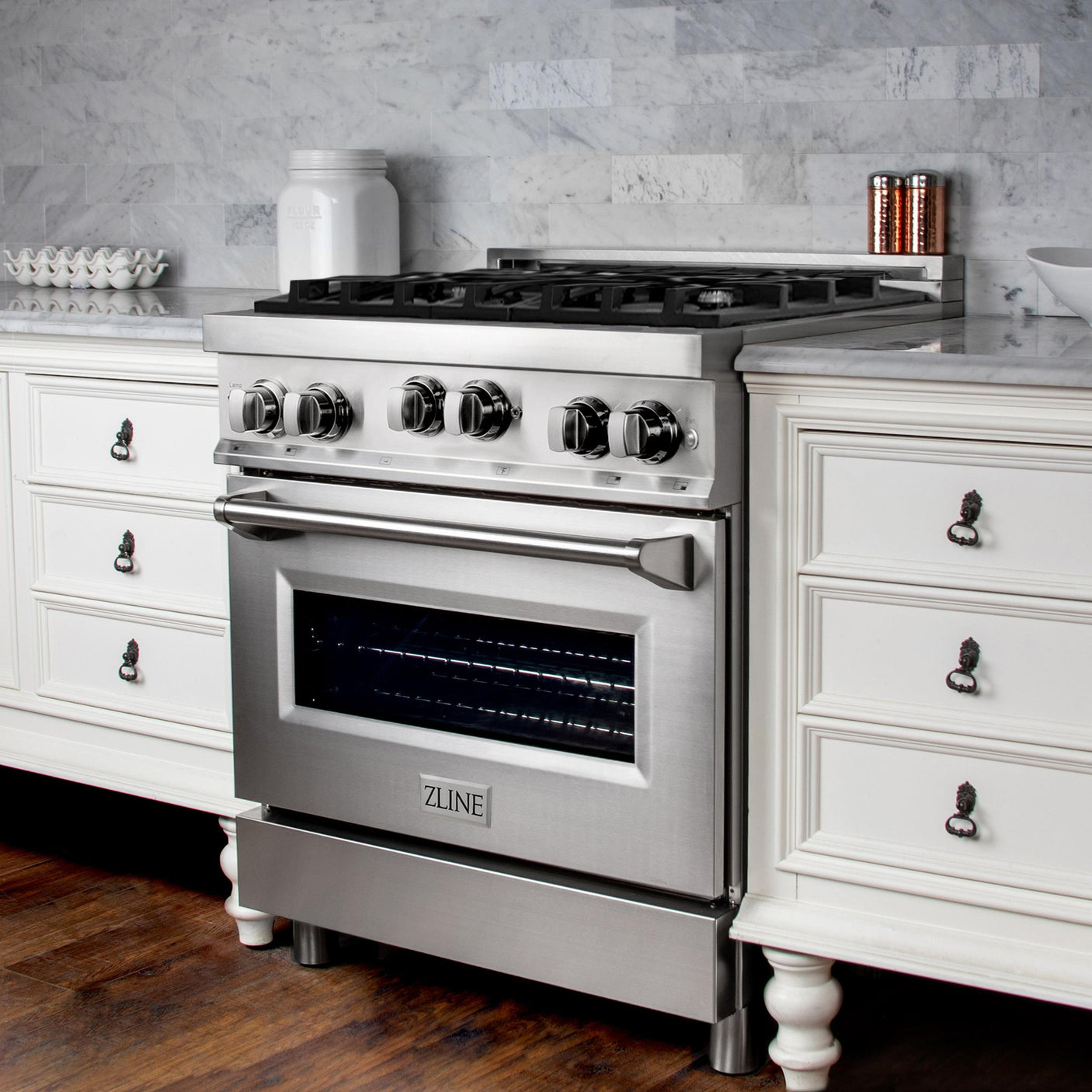 ZLINE 30" 4.0 cu. ft. Range with Gas Stove and Gas Oven in Stainless Steel (RG30) [Color: White Matte]