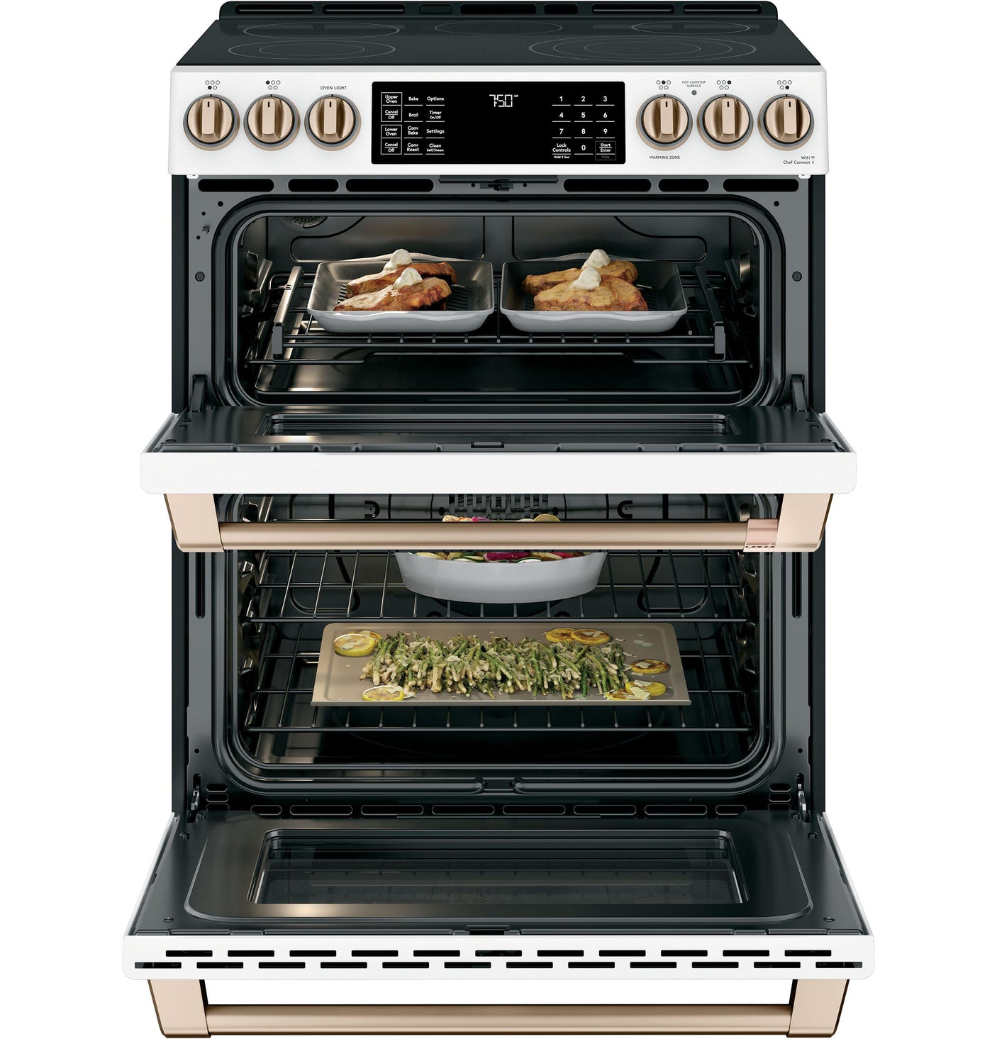 Café™ 30" Smart Slide-In, Front-Control, Radiant and Convection Double-Oven Range