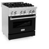 ZLINE 30 in. Dual Fuel Range with Gas Stove and Electric Oven in Stainless Steel (RA30) [Color: Black Matte]