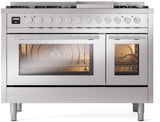 Professional Plus II 48 Inch Dual Fuel Natural Gas Freestanding Range in Stainless Steel with Trim