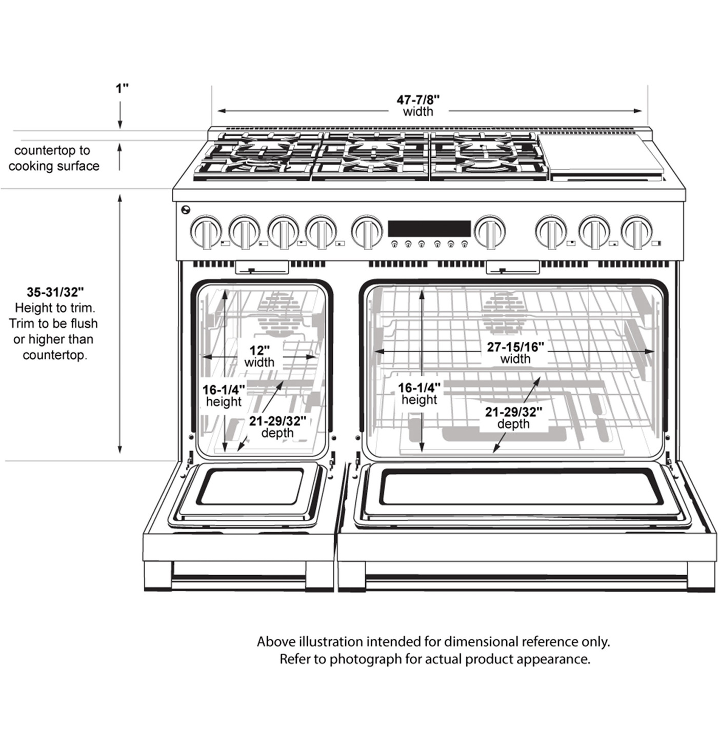 Monogram 48" All Gas Professional Range with 6 Burners and Griddle