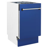 ZLINE 18" Tallac Series 3rd Rack Top Control Dishwasher with Traditional Handle, 51dBa [Color: Blue Matte]