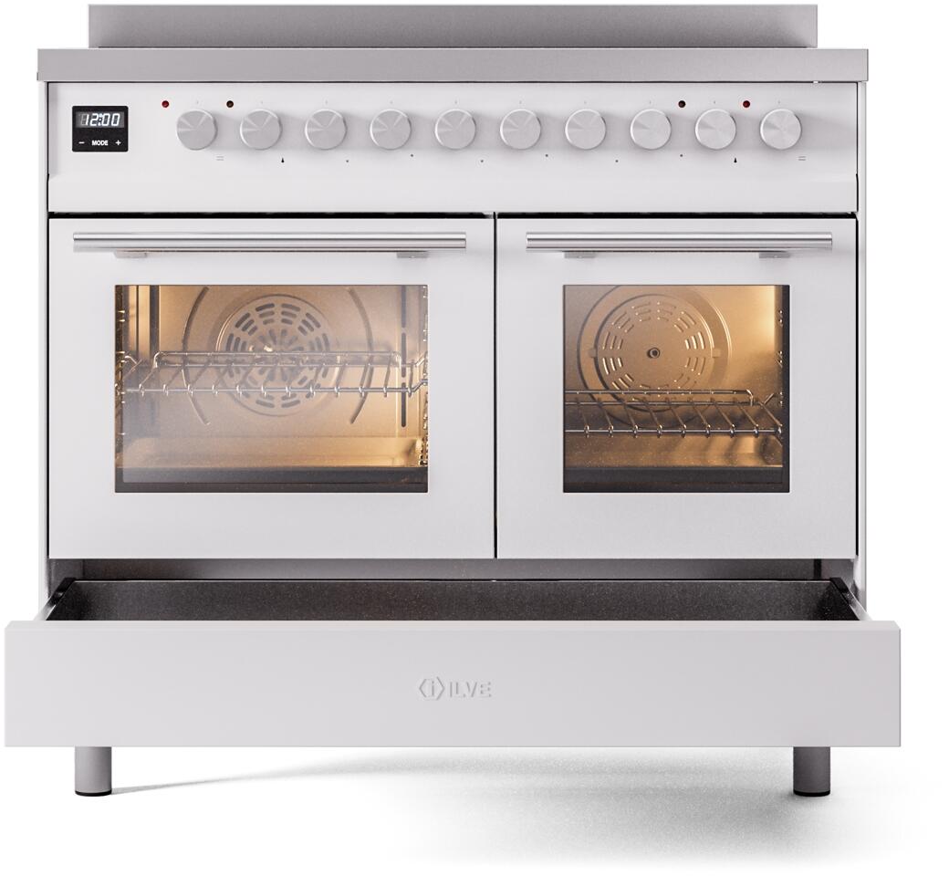 Professional Plus II 40 Inch Electric Freestanding Range in White with Trim