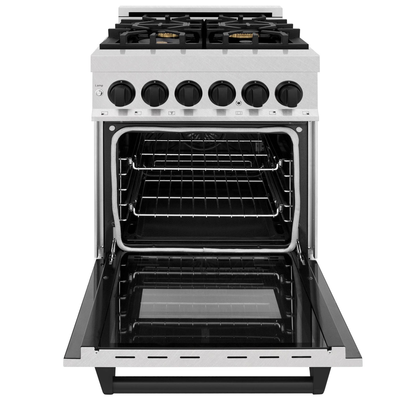 ZLINE Autograph Edition 24 in. 2.8 cu. ft. Dual Fuel Range with Gas Stove and Electric Oven in DuraSnow Stainless Steel with Accents (RASZ-SN-24) [Color: Matte Black]