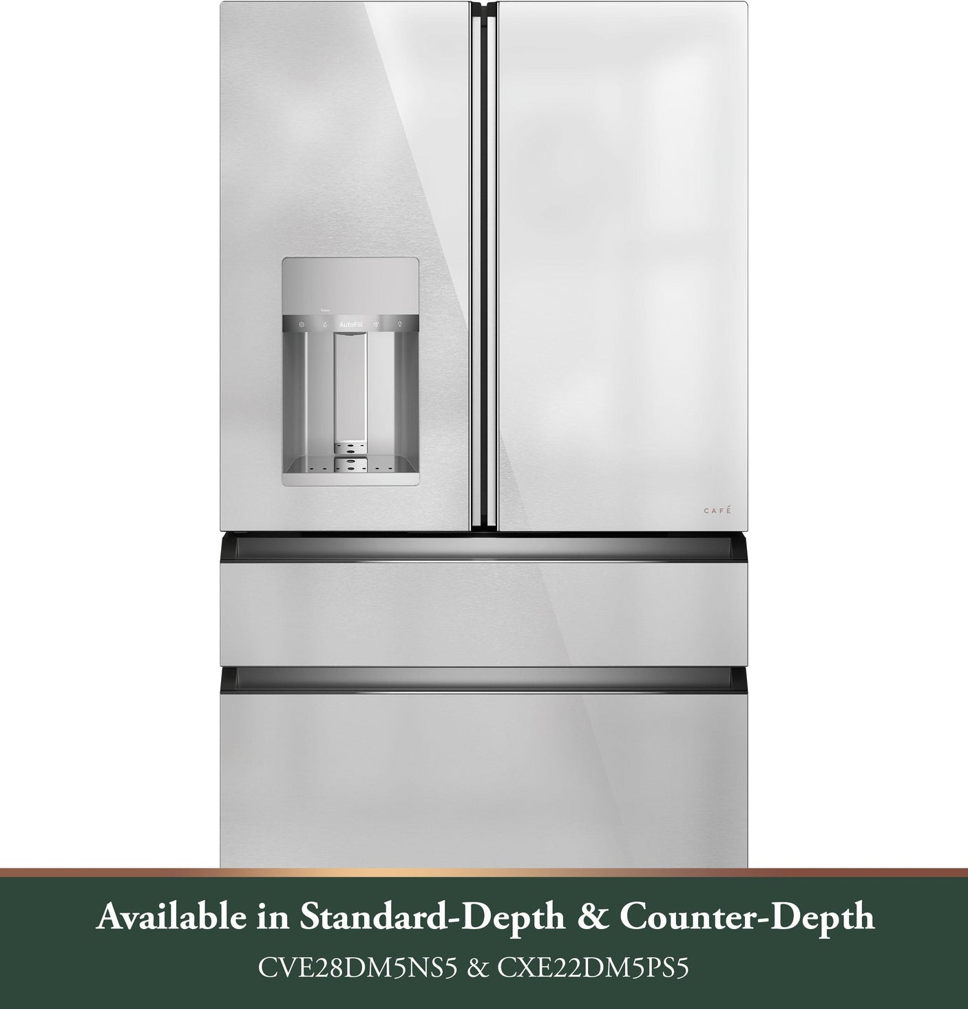 Café™ ENERGY STAR® 27.8 Cu. Ft. Smart 4-Door French-Door Refrigerator in Platinum Glass