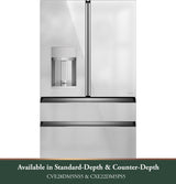 Café™ ENERGY STAR® 22.3 Cu. Ft. Smart Counter-Depth 4-Door French-Door Refrigerator in Platinum Glass