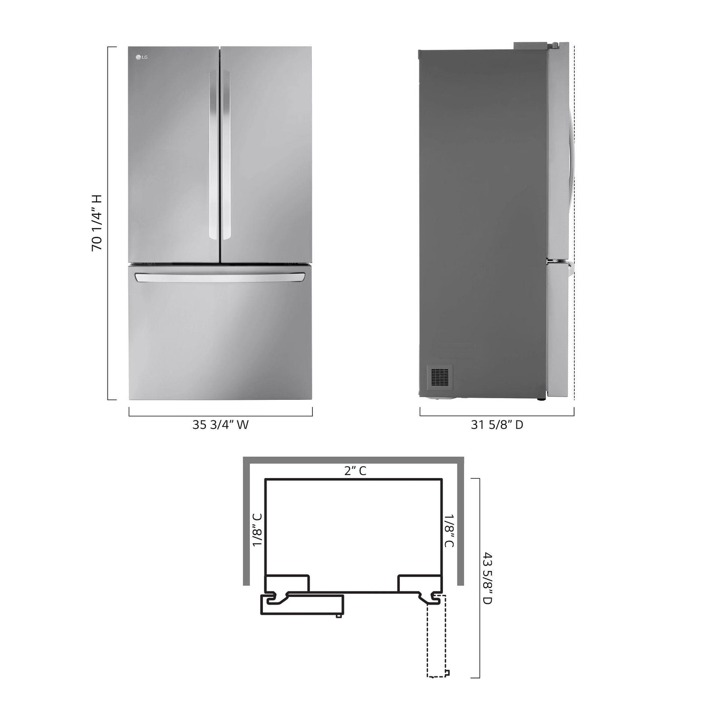 27 cu. ft. Smart Counter-Depth MAX™ French Door Refrigerator