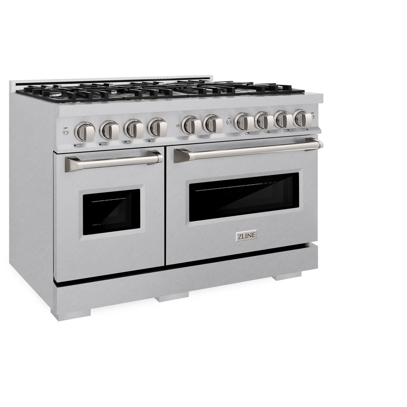 ZLINE 48 in. 6.7 cu. ft. Classic Double Oven Gas Range with 8 Burner Cooktop in DuraSnow' Stainless Steel (CGRS-48)