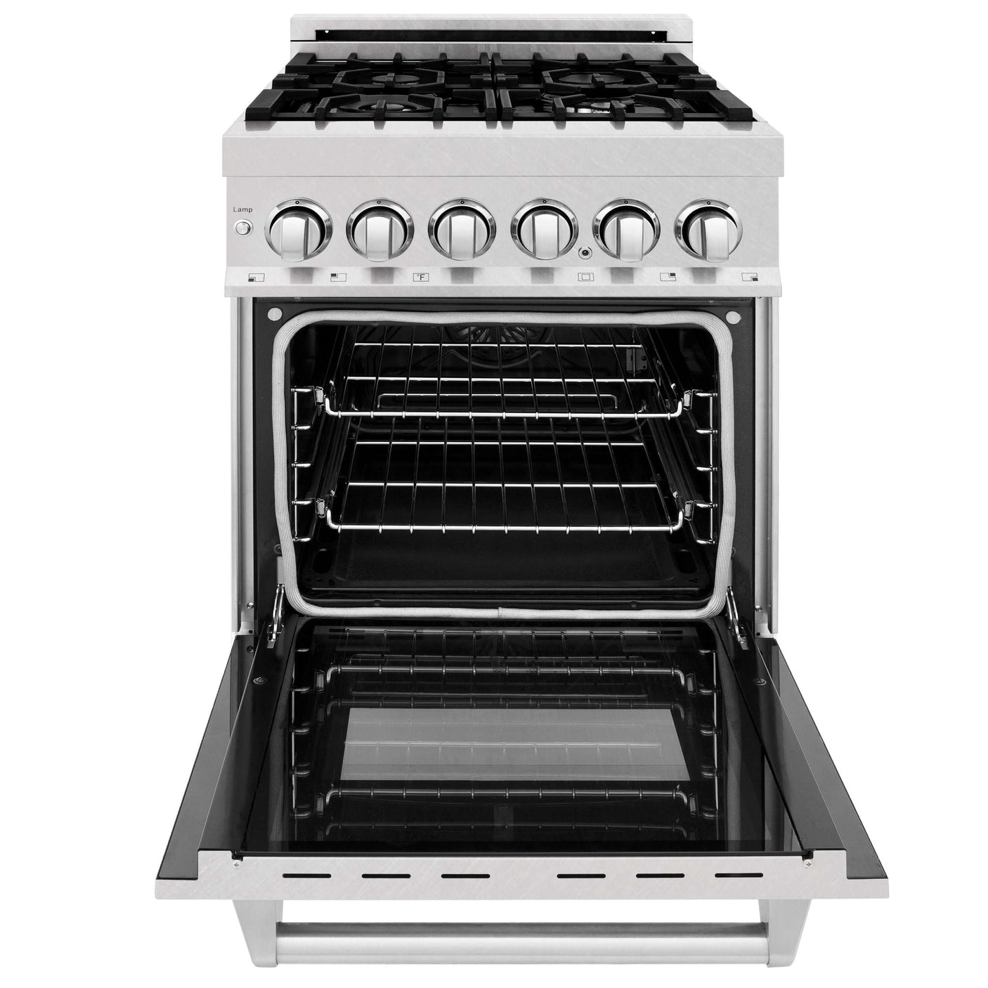 ZLINE 24 in. Professional Dual Fuel Range in DuraSnow Stainless Steel with Color Door Options (RAS-SN-24) [Color: Red Matte]