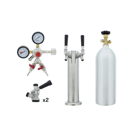 Presrv Kegerator Double Tap Kit, SS, CO2