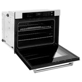 ZLINE 30 in. Professional True Convection Single Wall Oven with Air Fry and Self Clean in Stainless Steel with White Matte Door (WAS-WM-30)