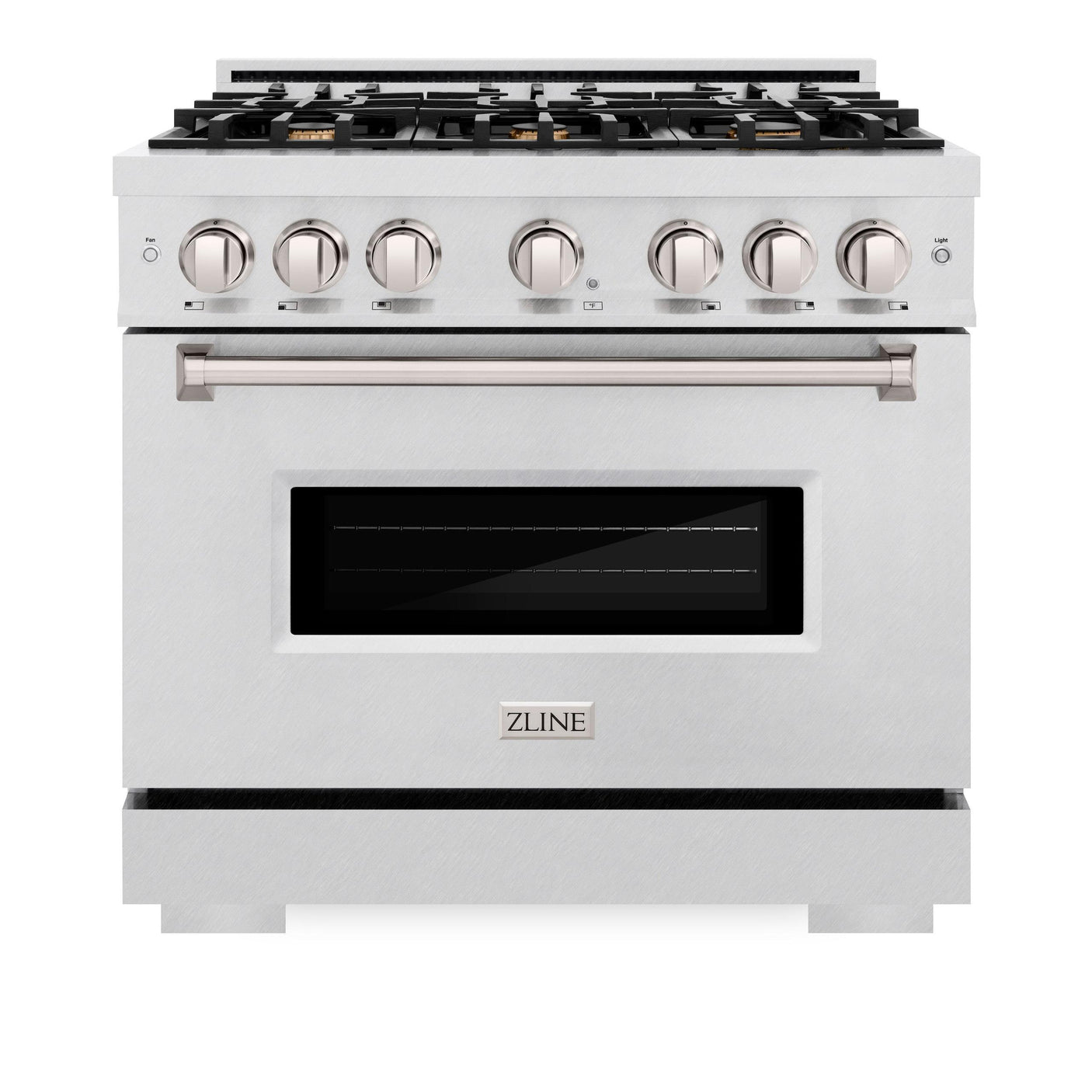 ZLINE 36 in. 5.2 cu. ft. Classic Gas Range with Convection Gas Oven in DuraSnow' Stainless Steel with 6 Brass Burners (CGRS-BR-36)