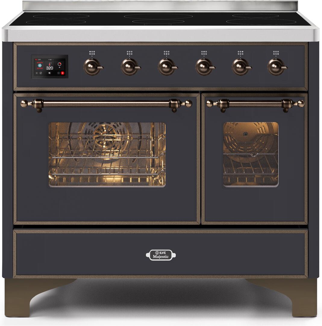 Majestic II 40 Inch Electric Freestanding Range in Matte Graphite with Bronze Trim