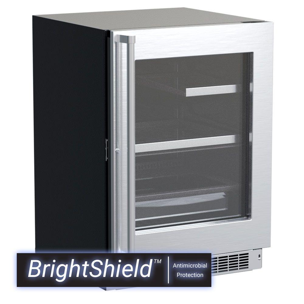 24-In Marvel Professional Refrigerator With Brightshield with Brightshield\u2122 - Yes, Door Style - Stainless Steel Frame Glass, Lock - Yes