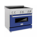 ZLINE 36" 4.6 cu. ft. Induction Range in DuraSnow with a 4 Element Stove and Electric Oven (RAINDS-36) [Color: Blue Gloss]