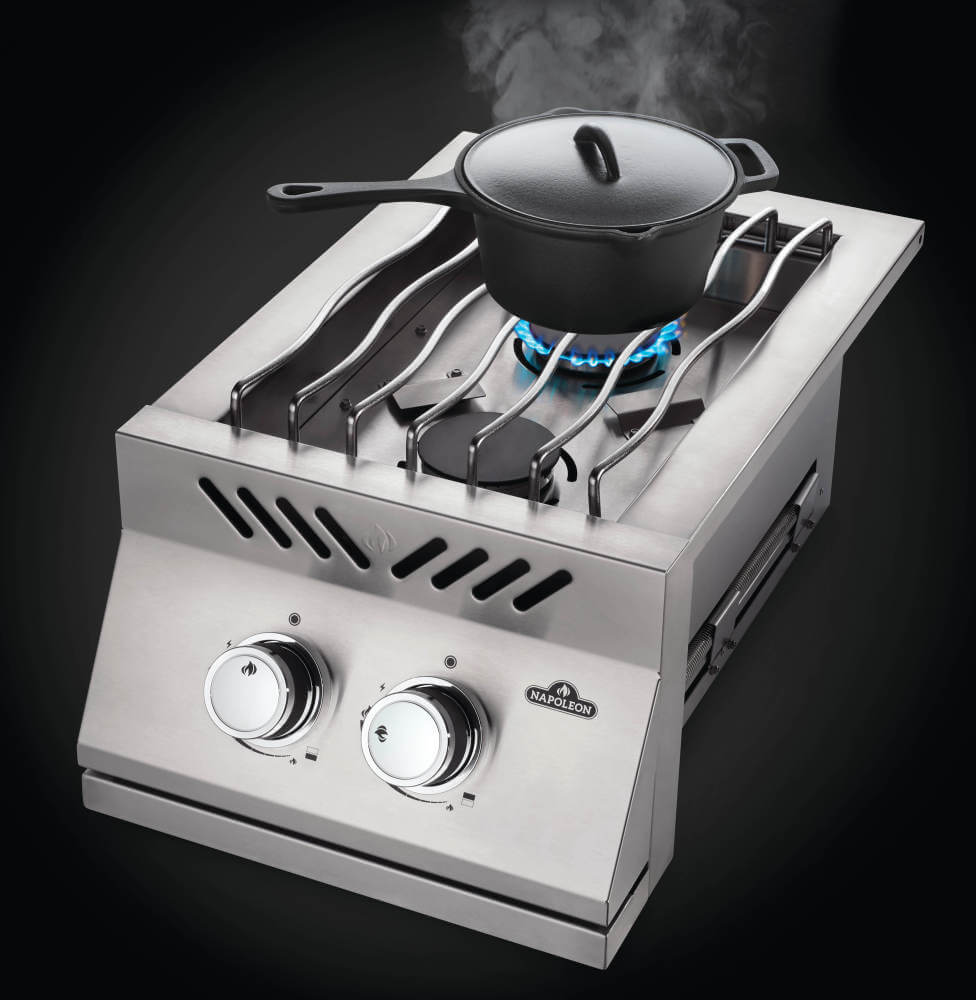 Built-in 500 Series Inline Dual Range Top Burner with Stainless Steel Cover , Natural Gas, Stainless Steel