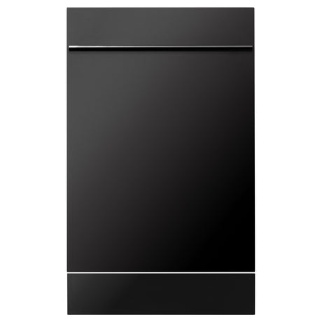 ZLINE 18 in. Compact Top Control Dishwasher with Stainless Steel Tub and Modern Style Handle, 52 dBa (DW-18) [Color: Black Stainless]